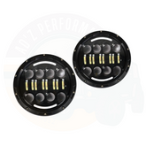 7 Inch Round LED Jeep Headlights with DRL Hi Low Beam Built-in Indicator 2pcs