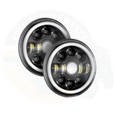 7 Inch Round LED Jeep Headlights with Full DRL Hi Low Beam Built-in Indicator 2pcs