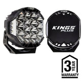 Kings Plus 9" Lethal Pro Driving lights | Covers Included | 1 Lux @ Over 1,400 M | 16,000 Over Lumens | IP68, IP69K, IK08 and CISPR25 approved | Die Cast Aluminium Brackets