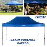 Kings 4.5x3m Portable Gazebo Heavy-Duty Steel Frame | UPF50+ | 420D Polyester Gazebo I Pakistan