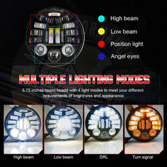 5.75 Inch Round Headlight Projector Headlight Harley Davidson Datsun Corolla KE70 2pcs