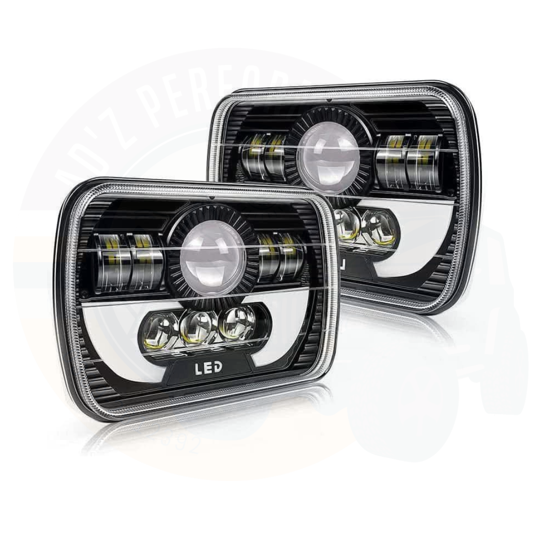 5x7 LED Square Headlights Jeep Headlight 4x4 With DRL Hi Low Beam 2pcs
