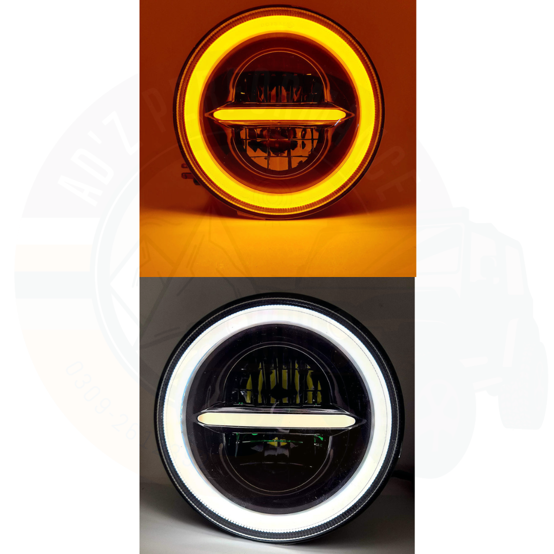 7 Inch Round LED Headlight Centre Line 4x4 Jeep Wrangler 2pcs