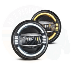 7 Inch Round LED Jeep Headlights with DRL Hi Low Beam Built-in Indicator G-Wagon Style 2pcs