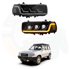 Full LED Head Lights Toyota Land Cruiser 80 Series LC80 FJ80 J80 Black 1990-1996