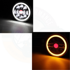 7 Inch Round LED Jeep Headlights with Full DRL Hi Low Beam Built-in Indicator 2pcs