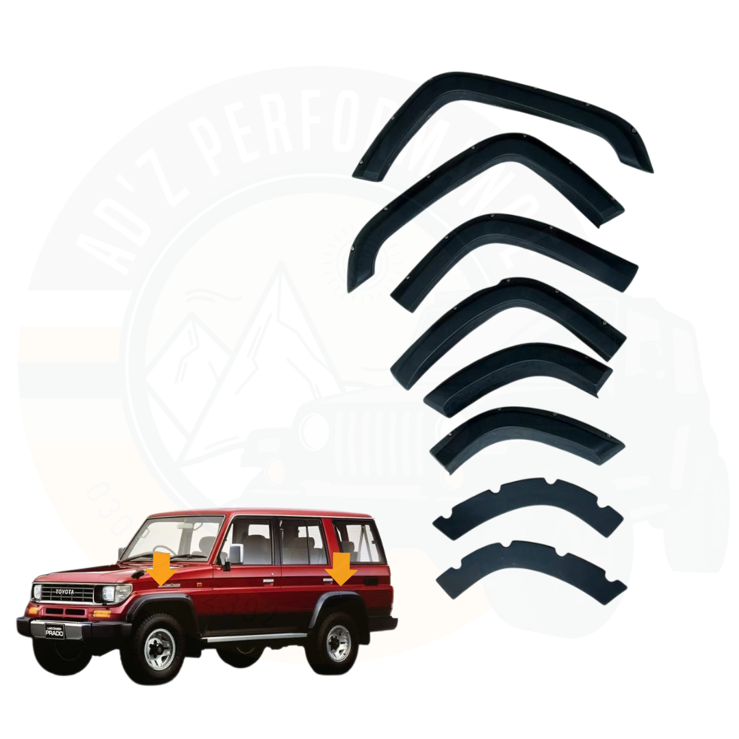 Fender Flares Nut Style For Toyota Land Cruiser Prado 5 Door 70 Series 6pcs