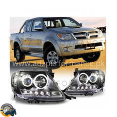 Head Lamps Head Lights LED Projector Smoke Toyota Hilux Vigo 2005-2012