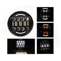 7 Inch Round LED Jeep Headlights with DRL Hi Low Beam Built-in Indicator 2pcs