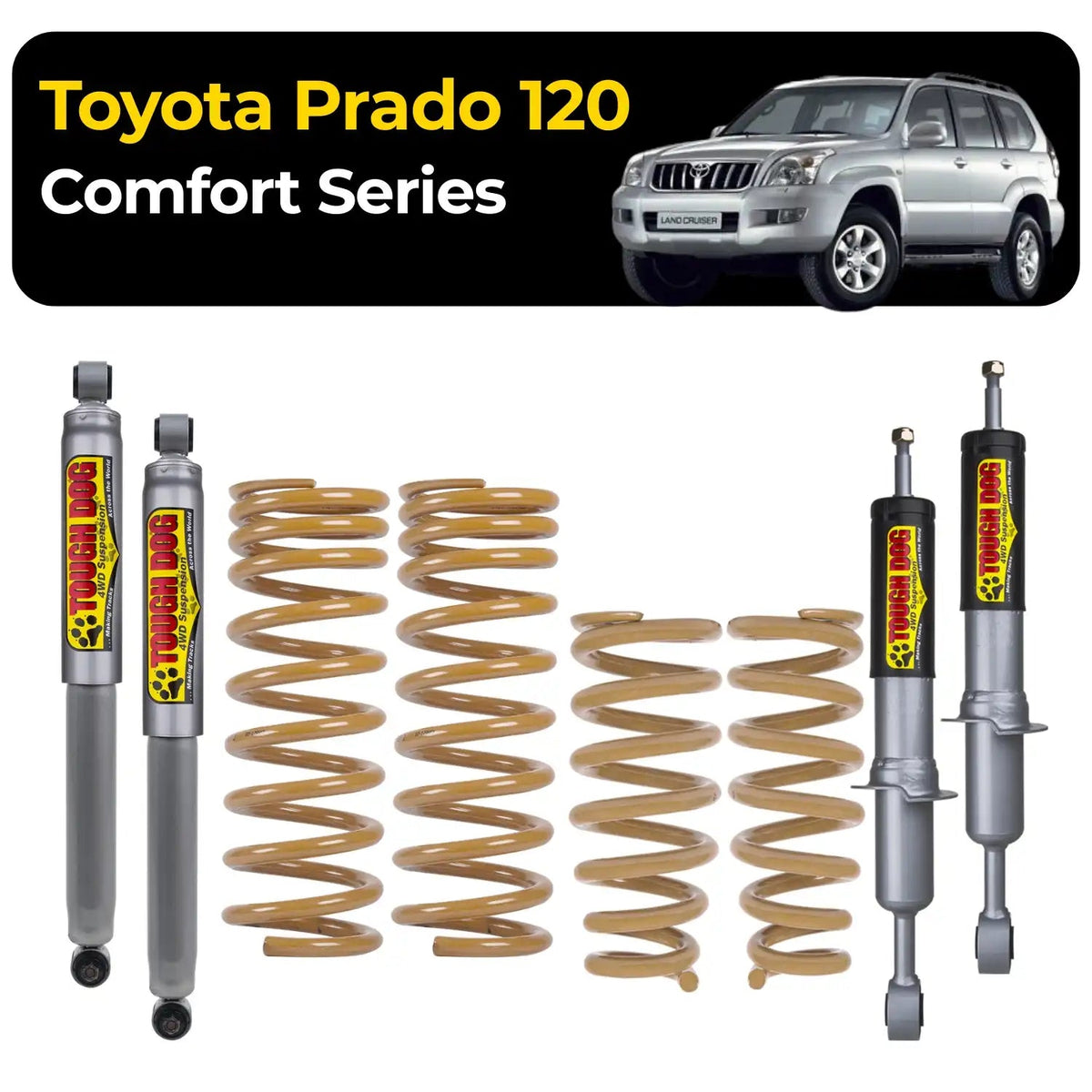 Tough Dog Suspension For Toyota Prado 120 - 40mm Lift Comfort Series
