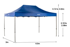 Kings 4.5x3m Portable Gazebo Heavy-Duty Steel Frame | UPF50+ | 420D Polyester Gazebo I Pakistan
