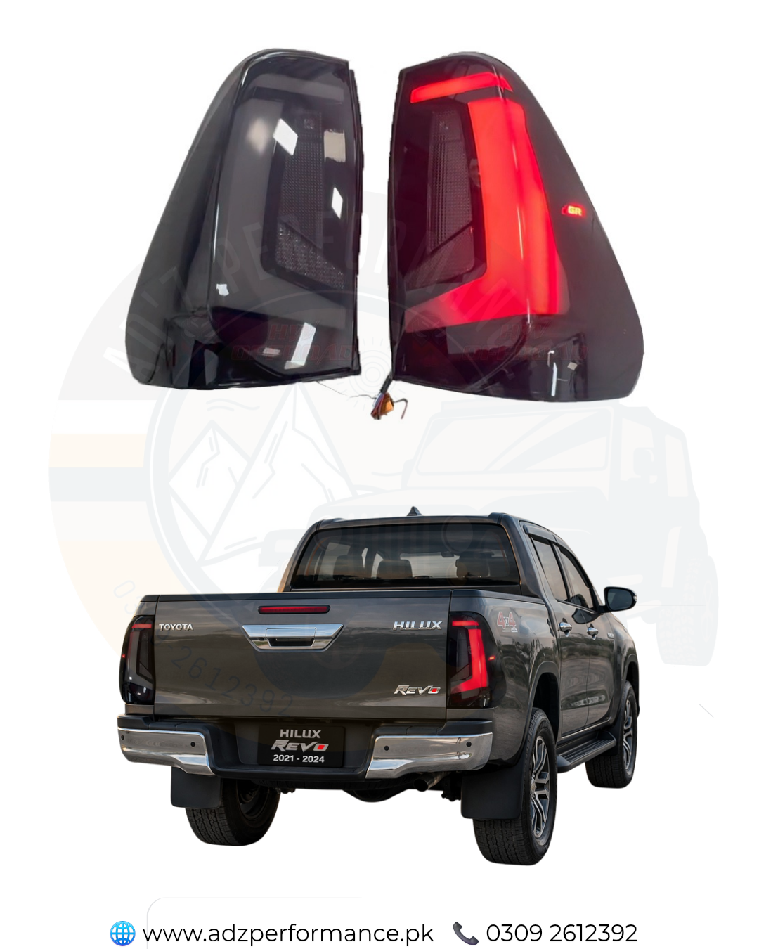 Travo Style Back Light Tail Lights Back Lamps for Hilux Revo Rocco 2021-2024 Lahore Pakistan
