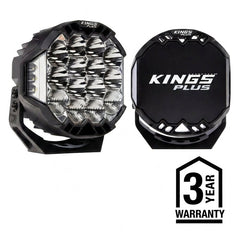 Kings Plus 7" Lethal Pro Driving lights | Covers Included | 1 Lux @ Over 1,100 M| 11,000 Over Lumens | IP68, IP69K, IK08 and CISPR25 approved | Die Cast Aluminium Brackets