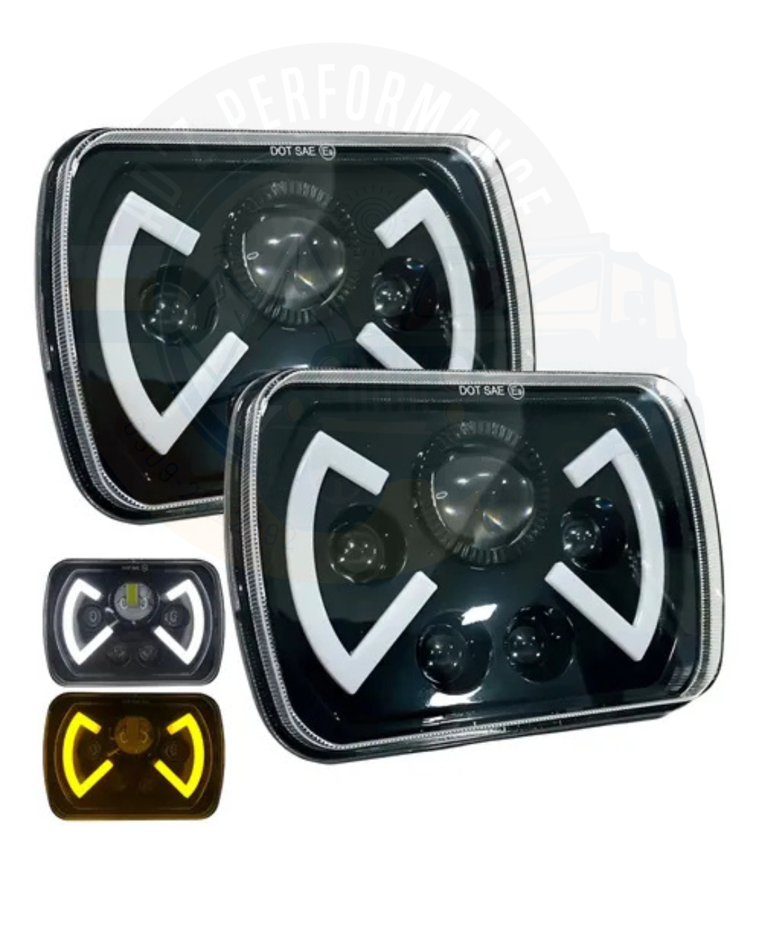5x7 LED Square Headlights Jeep Headlight 4x4 With DRL Hi Low Beam 2pcs