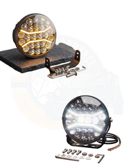 9 Inch Round LED Spot Light Fog Lights Bumper Light For Jeep 4x4 Off-Roading SUV ATV Driving Hunting Light 9 Inch Round LED Floodlight With White/Amber Drl
