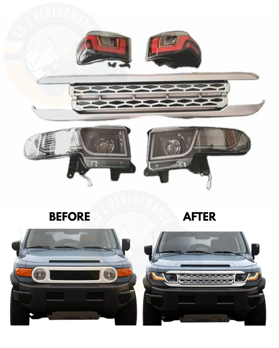 Toyota FJ Cruiser Facelift Front Grill Head Lamp Tail Light Lamp Grille for FJ Cruiser Accessories 2007-2018 Lahore Pakistan