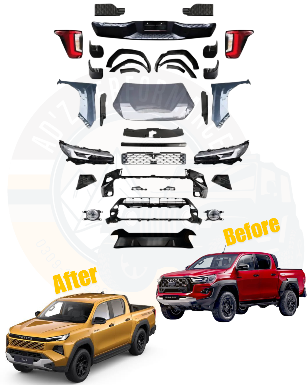 Toyota Hilux Revo to Travo Conversion Body Kit Revo Facelift Lahore Pakistan