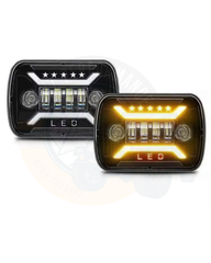 5x7 LED Square Headlights Jeep Headlight 4x4 With DRL Hi Low Beam 2pcs
