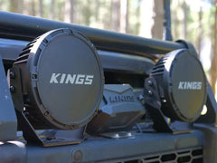Kings 9" Lethal Driving Lights (Pair) | Lens Covers Included | 1 Lux @ 1,212 M | 16,362 Lumens | IP68 and IP69K | 3mm Powder-Coated Brackets Bumper Lights Pakistan