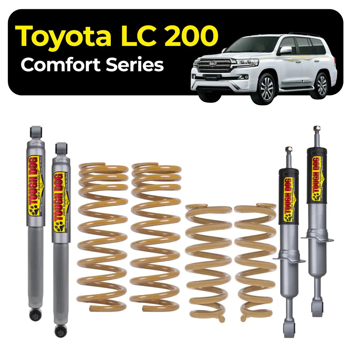 Tough Dog Suspension For Toyota LC 200 Series Gx, GXL, VX 40mm Lift - Comfort Series