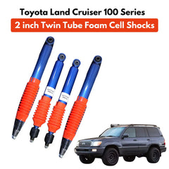 Toyota Land Cruiser 100 Series LC100 FJ100 J100 2 inch Lift Twin Tube Foam Cell Shocks