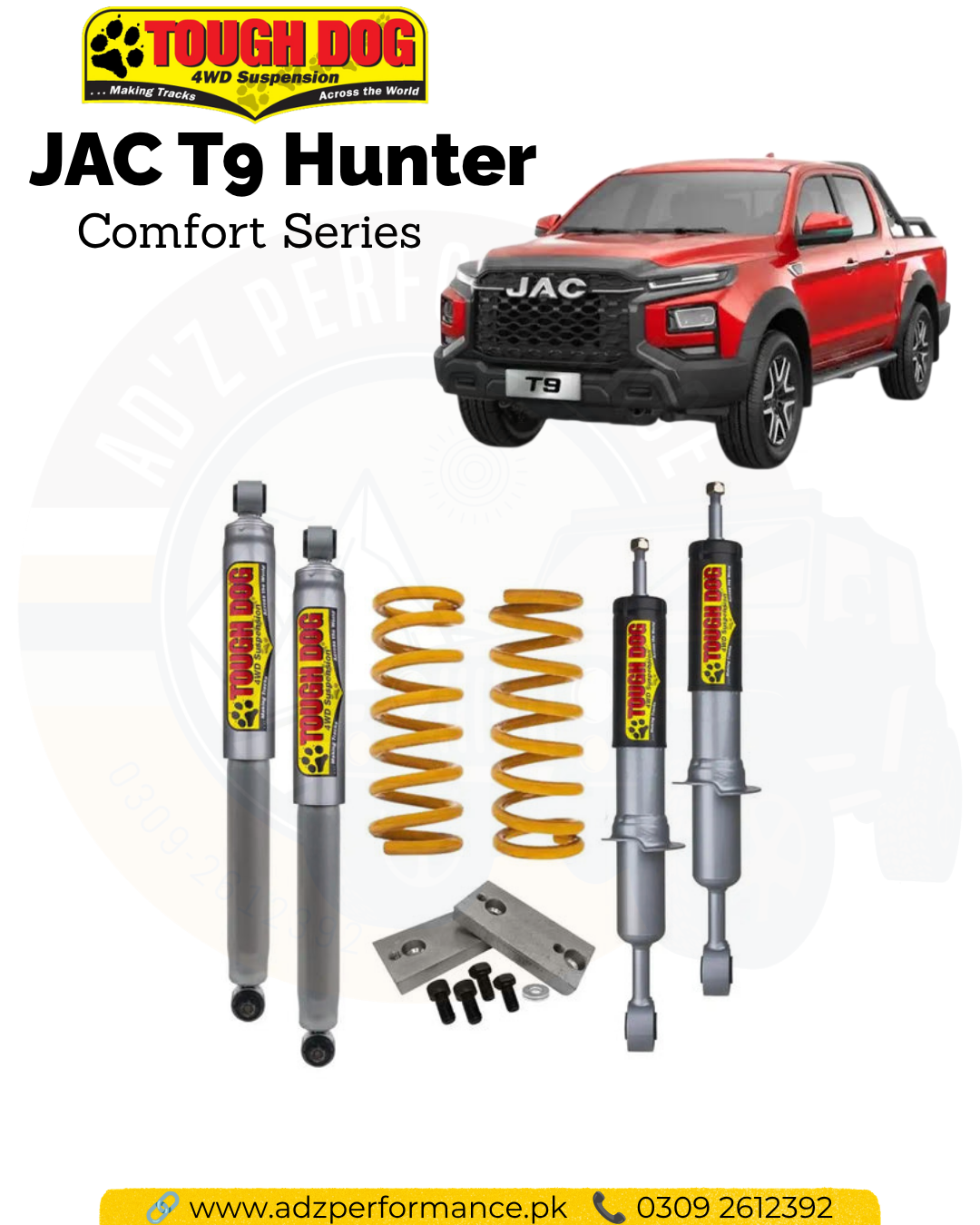 Tough Dog Suspension For JAC T9 Hunter- 40mm Lift Comfort Series JAC Suspension Lahore Pakistan