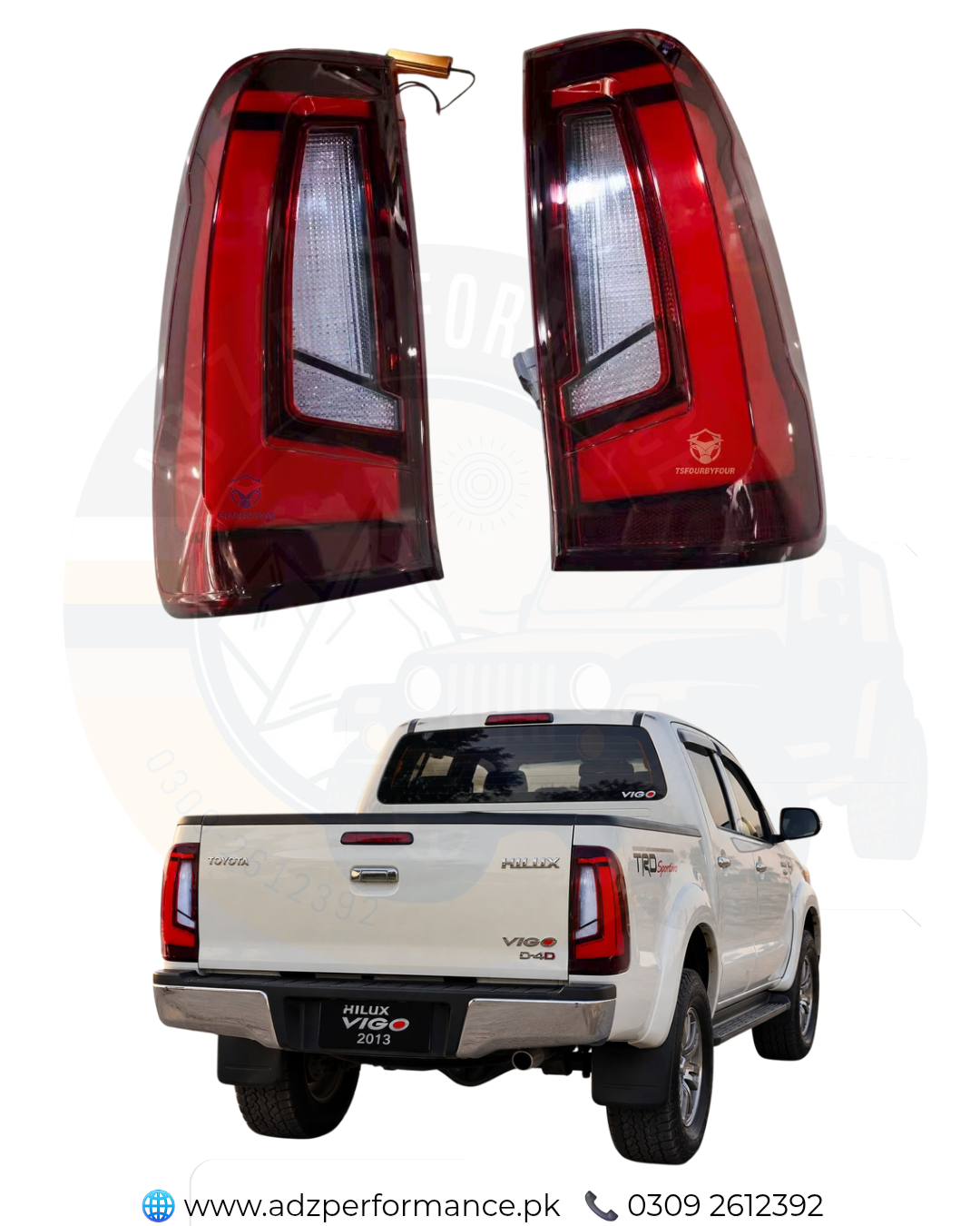 Travo Style Back Light Tail Lights Back Lamps for Hilux Vigo Champ 2011-2014 Lahore Pakistan