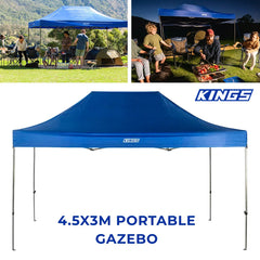 Kings 4.5x3m Portable Gazebo Heavy-Duty Steel Frame | UPF50+ | 420D Polyester Gazebo I Pakistan