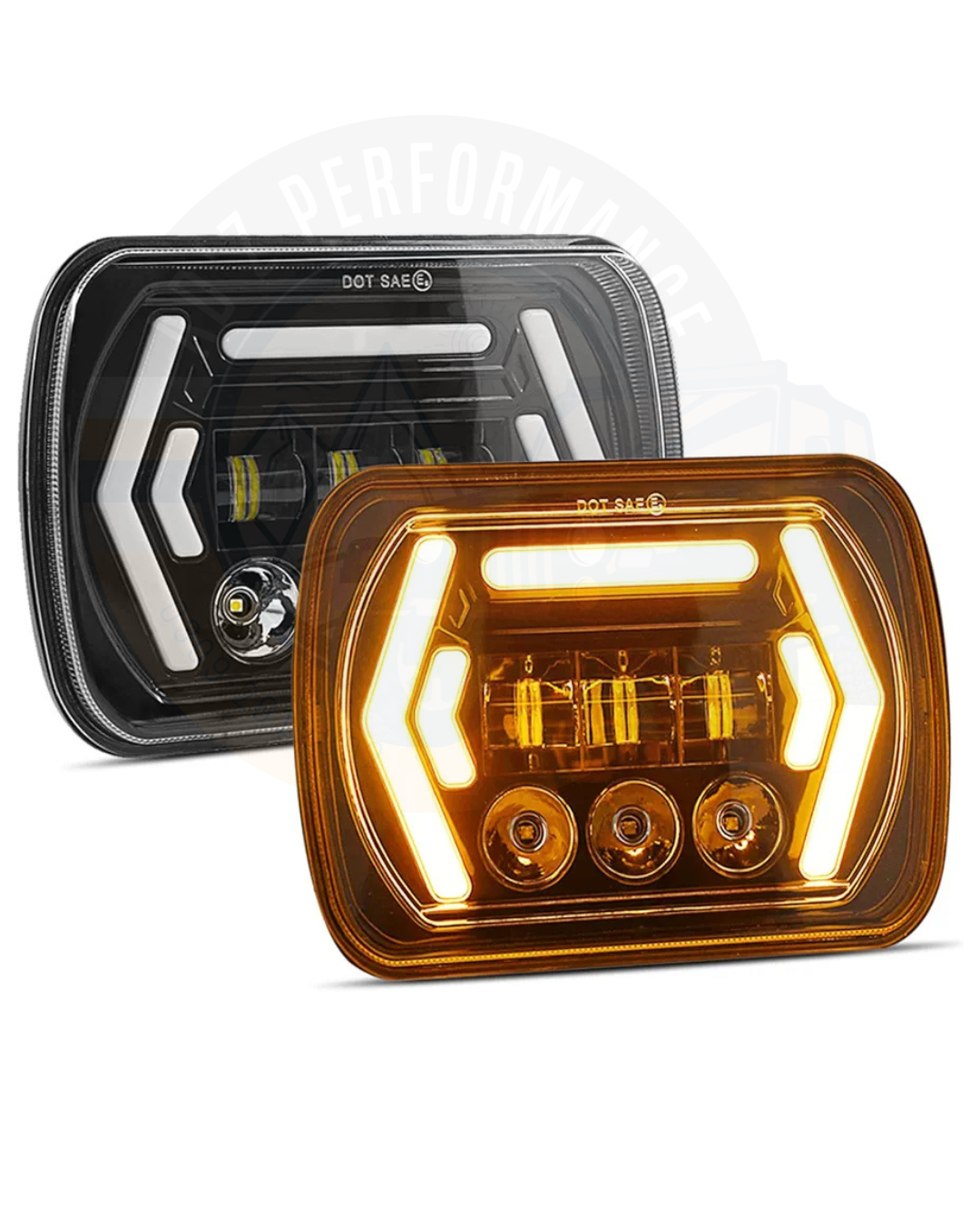 5x7 LED Square Headlights Jeep Headlight 4x4 With DRL Hi Low Beam 2pcs
