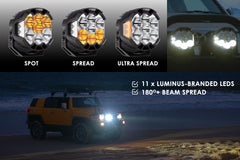 Kings Plus 7" Lethal Pro Driving lights | Covers Included | 1 Lux @ Over 1,100 M| 11,000 Over Lumens | IP68, IP69K, IK08 and CISPR25 approved | Die Cast Aluminium Brackets