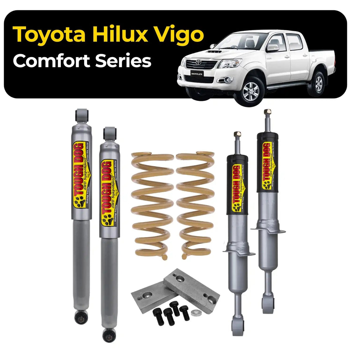 Tough Dog Suspension - Toyota Hilux Vigo - 40mm lift Foam Cell Kit with Super Soft Rear - Comfort Series
