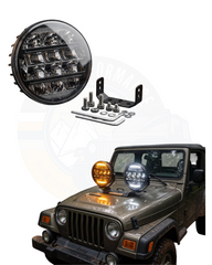 7 Inch Round LED Spot Light Fog Lights Bumper Light For Jeep 4x4 Off-Roading SUV ATV Driving Hunting Light 7 Inch Round LED Floodlight With White/Amber Drl