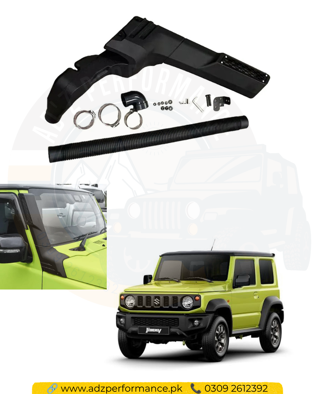 Snorkel Air Intake Kit For Suzuki Jimny 2019-2025 Jimny Black Intake Ram Snorkel with Brackets and Fittments
Lahore Pakistan