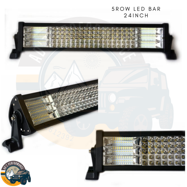 LED Bar Light 5Rows 24Inch Super Bright 450W Off-Road Driving Lights For ATV Jeep Truck 4×4 4WD Trailer UTV