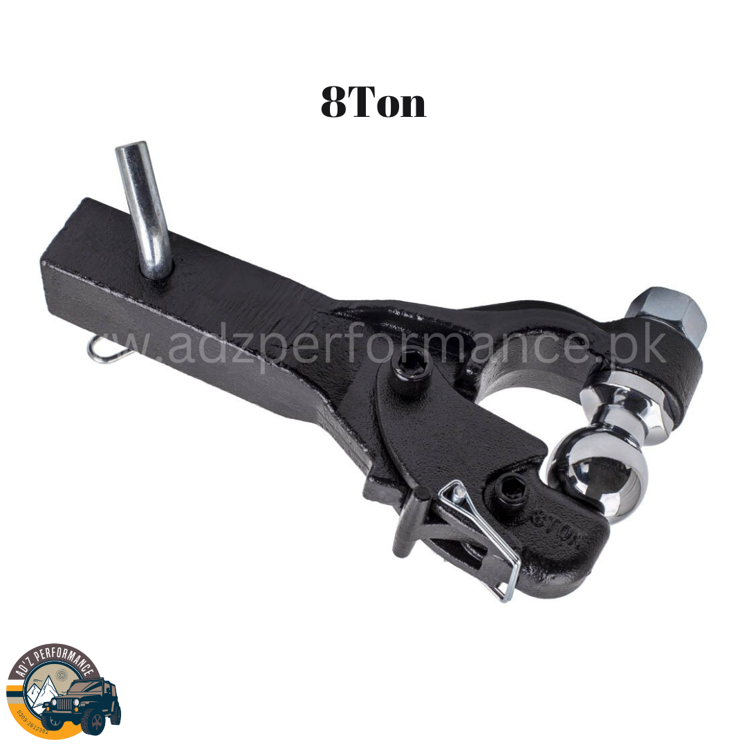 Heavy Duty 8 Ton Ball Combo Pintle Tow Hook Receiver Arm Hitch Towing 4×4