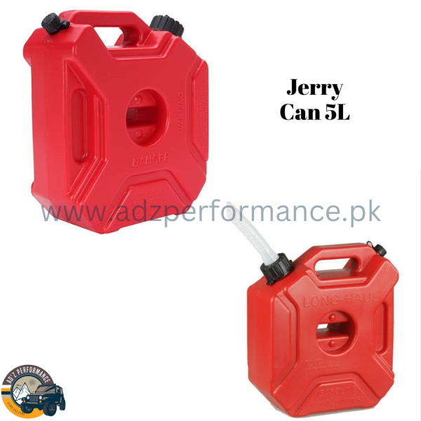Jerry Can Plastic 5L Red Fuel Diesel Container Spare 4X4 4WD