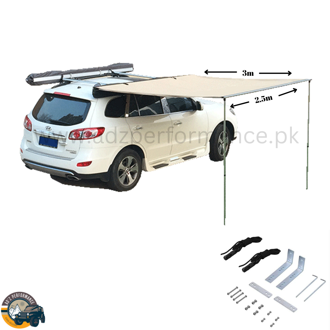 Side Camping Awning Roof Top Tent 2.5m x 3m 4WD 4X4 Travel Outdoor