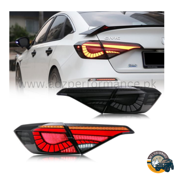 Rear Lamps Tail Lights Back Lights Smoke Snake Style Honda Civic 2023