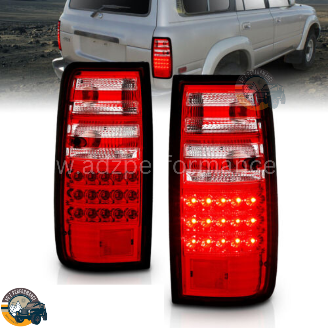 Rear Lamps Tail Lights Back Lights LED Red Crystal Toyota Land Cruiser LC80 Series FJ80