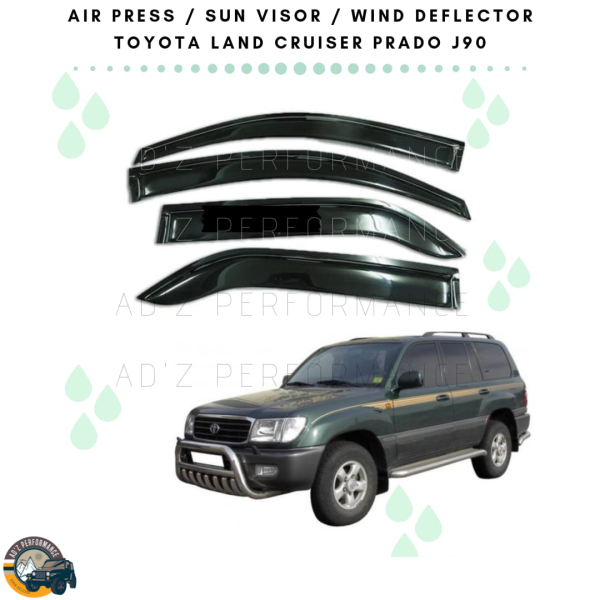 Air Press Window Visors Toyota Prado FJ90 1996-2002